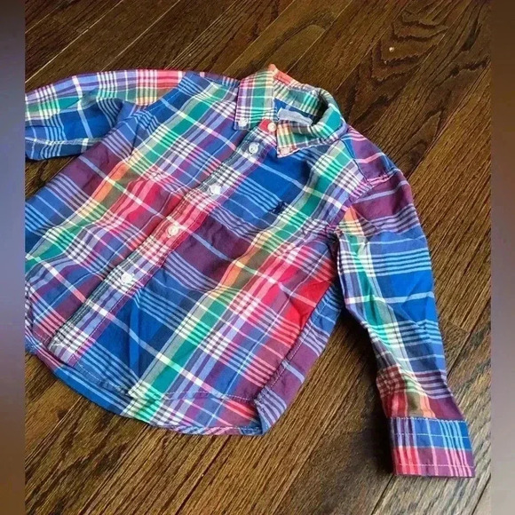 Ralph Lauren Boys 12M 100% Cotton Multi-Color Plaid Button-Down Shirt - EUC! - Picture 4 of 10